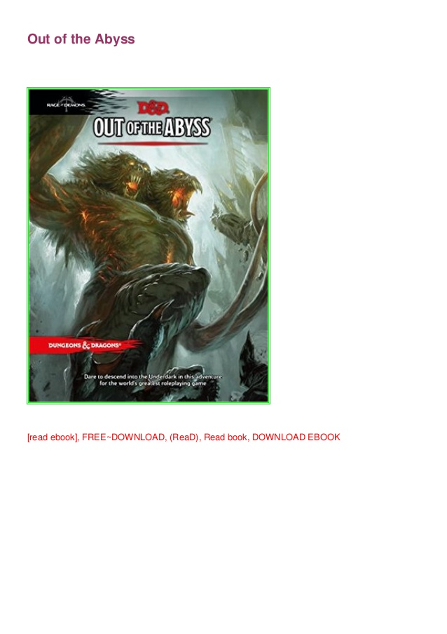 Out Of The Abyss Pdf Free